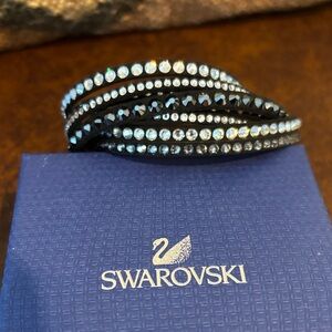Swarovski Black and Silver Crystal Wrap Bracelet